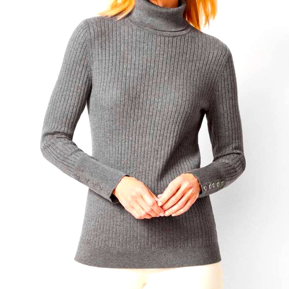 Talbots Charcoal Grey Turtleneck Sweater XL